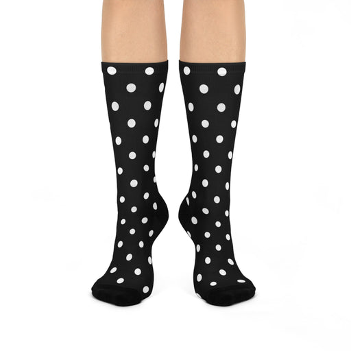 Comfortable Polkadot Printed Unisex Crew Socks in One-Size-Fits-All