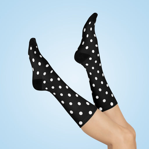 Cozy Polkadot Patterned Gender-Neutral Crew Socks with Universal Fit