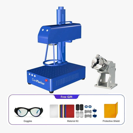 20W High-Precision Fiber Laser Engraver with Rotary Axis - Ideal for Metals, Jewelry, Plastics, and Leather