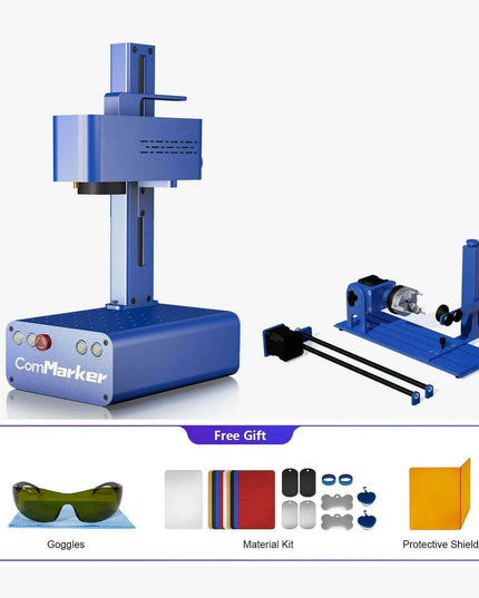 20W High-Precision Fiber Laser Engraver with Rotary Axis - Ideal for Metals, Jewelry, Plastics, and Leather
