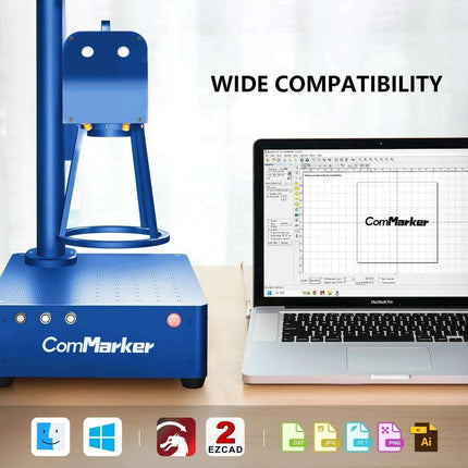 20W High-Precision Fiber Laser Engraver with Rotary Axis - Ideal for Metals, Jewelry, Plastics, and Leather