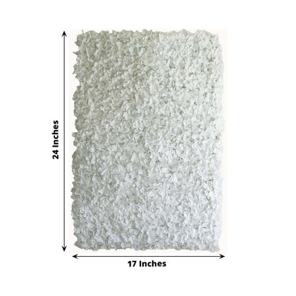 AliKopy 11 Sq Ft White UV Protected Hydrangea Flower Wall Mat - 4 Pane
