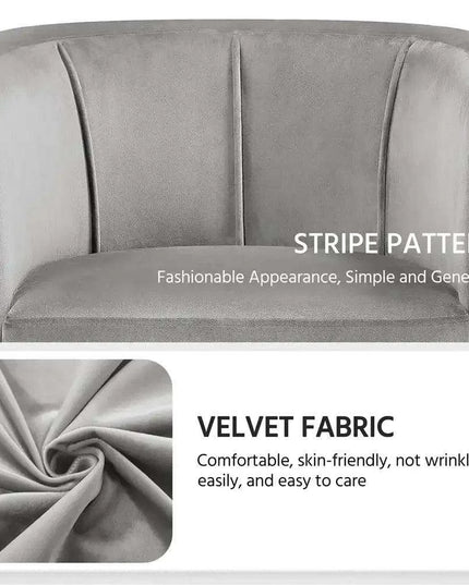 Beige Velvet Barrel Accent Armchair - Elegant Home Furnishing Piece