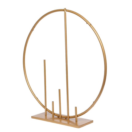 AliKopy 24" Gold Floral Hoop Centerpiece - Self-Standing Balloon Arch