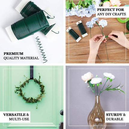 AliKopy 2 Pack 20 Gauge Green Floral Wire - 38 Yards for DIY Crafts