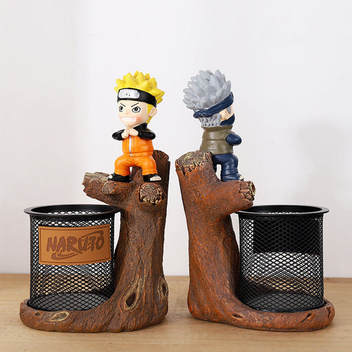 Japanese Anime Character Pen Holder: Quirky Desk Organizer with Resin Construction