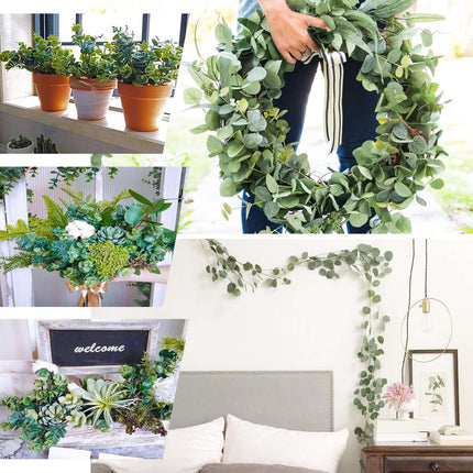 AliKopy 14" Artificial Eucalyptus Branches - Lifelike Greenery Bouquet