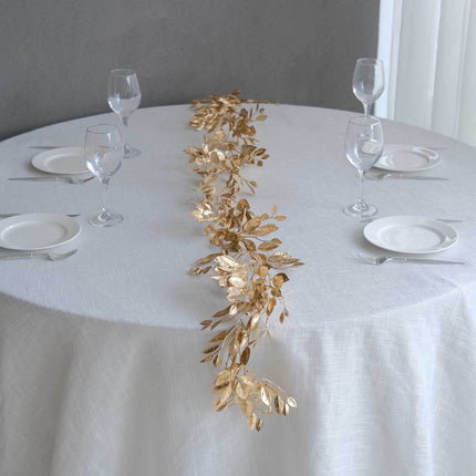 AliKopy 6ft Artificial Magnolia Leaf Garland - Metallic Gold, Decorati