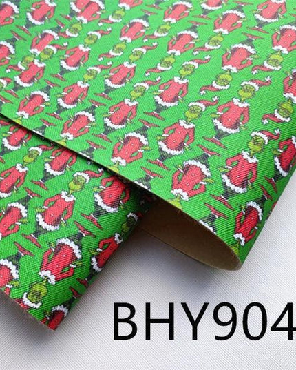 Festive Faux Leather Crafting Kit with Christmas Character Prints - DIY Creative Bundle