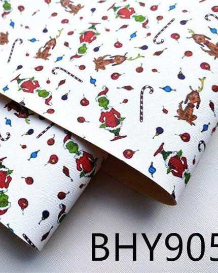 Festive Faux Leather Crafting Kit with Christmas Character Prints - DIY Creative Bundle