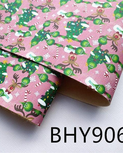 Festive Faux Leather Crafting Kit with Christmas Character Prints - DIY Creative Bundle