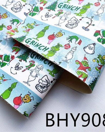 Festive Faux Leather Crafting Kit with Christmas Character Prints - DIY Creative Bundle