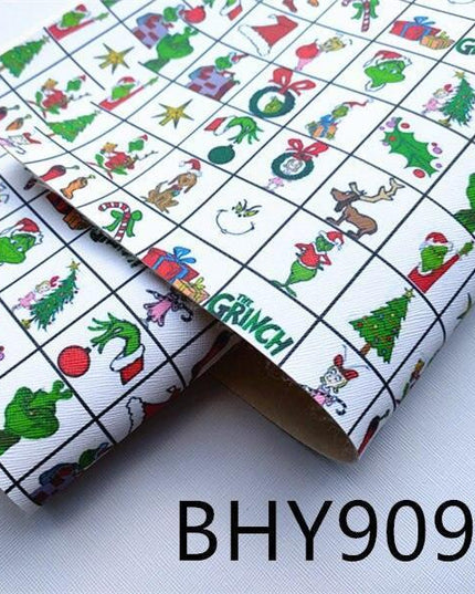 Festive Faux Leather Crafting Kit with Christmas Character Prints - DIY Creative Bundle