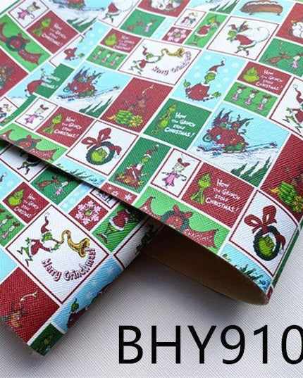 Festive Faux Leather Crafting Kit with Christmas Character Prints - DIY Creative Bundle
