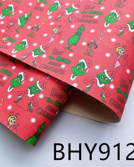 Festive Faux Leather Crafting Kit with Christmas Character Prints - DIY Creative Bundle