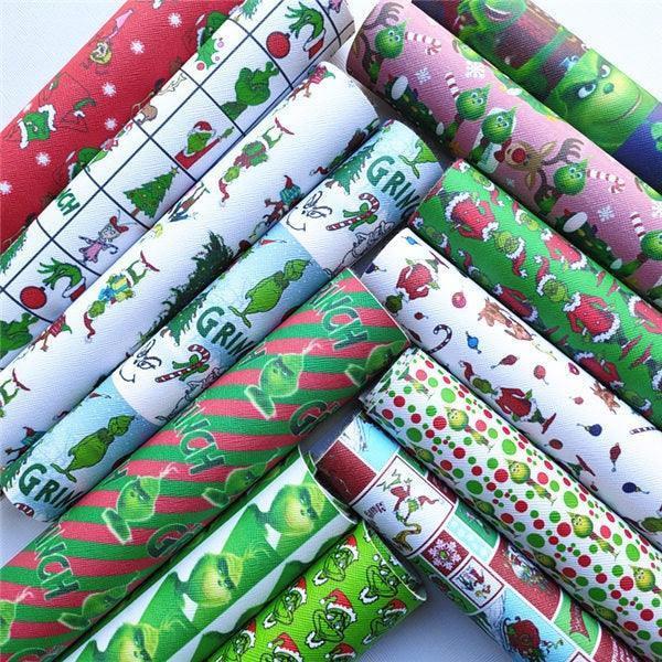 Festive Faux Leather Crafting Kit with Christmas Character Prints - DIY Creative Bundle