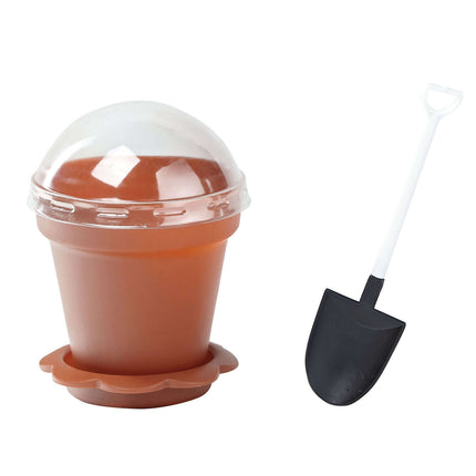 AliKopy 12-Pack Terracotta Dessert Cups with Lids & Shovels, 4