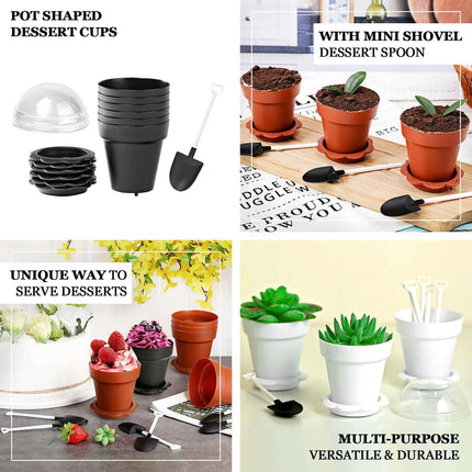 AliKopy 12-Pack Dessert Cups - Succulent Planter Design, Lids & Shovel