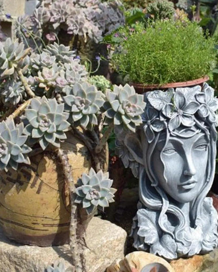 Divine Goddess Succulent Planter Statue for Enchanting Garden Decor