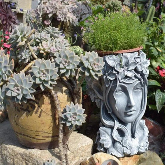 Divine Goddess Succulent Planter Statue for Enchanting Garden Decor