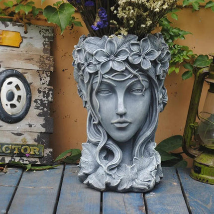 Divine Goddess Succulent Planter Statue for Enchanting Garden Decor