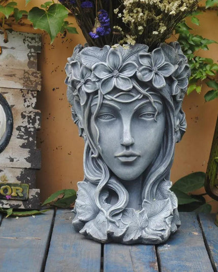 Divine Goddess Succulent Planter Statue for Enchanting Garden Decor