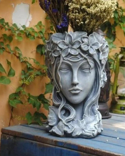 Divine Goddess Succulent Planter Statue for Enchanting Garden Decor