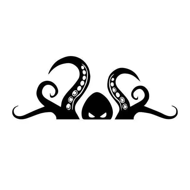 Octopus Customizable Car Decals Set - Creative DIY Stickers in Black/Silver