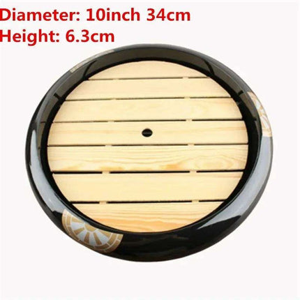 Elegant Blossom Artisan Sushi and Sashimi Serving Platter - Black and Gold Floral Design