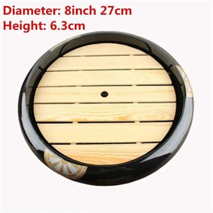 Elegant Blossom Artisan Sushi and Sashimi Serving Platter - Black and Gold Floral Design