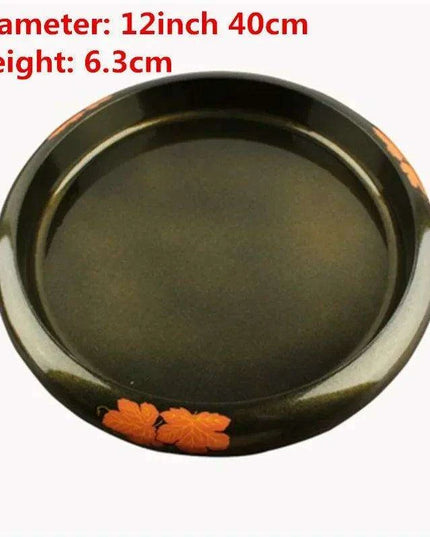 Elegant Blossom Artisan Sushi and Sashimi Serving Platter - Black and Gold Floral Design