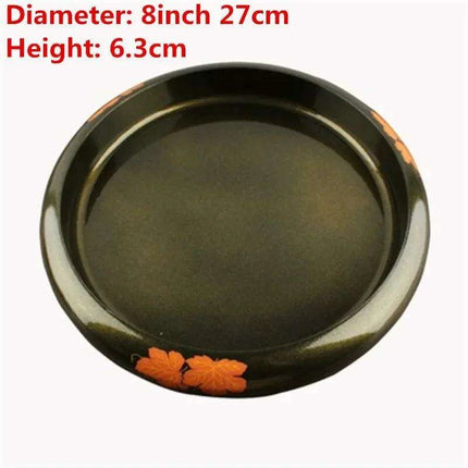 Elegant Blossom Artisan Sushi and Sashimi Serving Platter - Black and Gold Floral Design