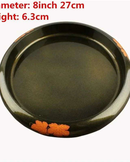 Elegant Blossom Artisan Sushi and Sashimi Serving Platter - Black and Gold Floral Design