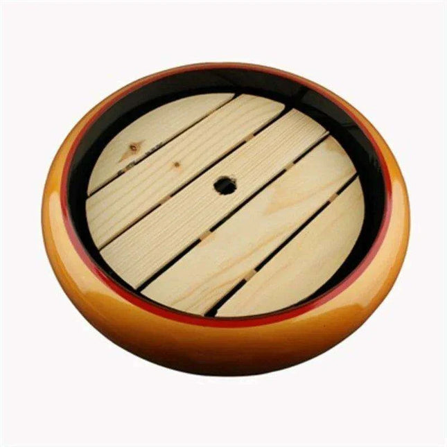 Elegant Blossom Artisan Sushi and Sashimi Serving Platter - Black and Gold Floral Design