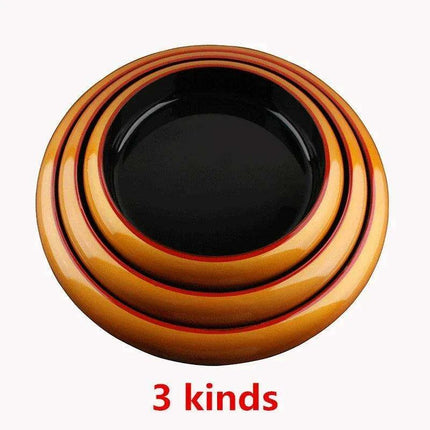 Elegant Blossom Artisan Sushi and Sashimi Serving Platter - Black and Gold Floral Design