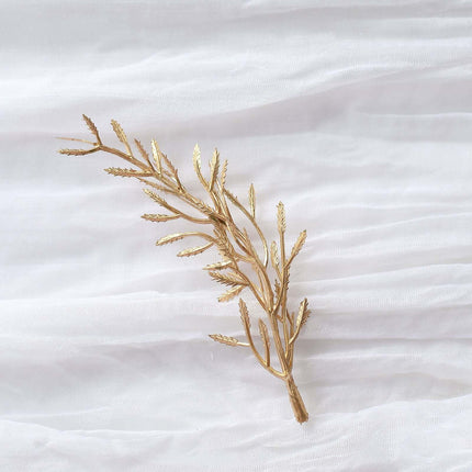 AliKopy 25-Pack Metallic Gold Fern Leaf Stems - 6" Faux Floral Decor