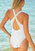 Crisscross Back One-Piece Swimsuit with Round Neck