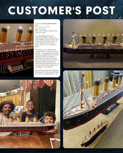 Illuminated Titanic 3D Model Puzzle - A Distinctive Decorative Challenge for Gifting and Home Decor