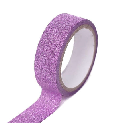 AliKopy 5 Pack Purple Glitter Washi Tape - 0.5"x5 Yards, DIY Crafting