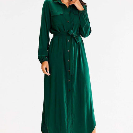 Elegant Belted Maxi Shirt Dress for Effortless Chic