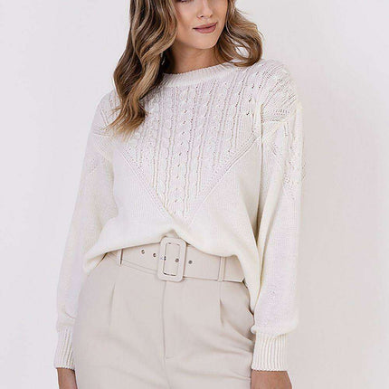 Plaid Elegance: Sporty Knit Sweater