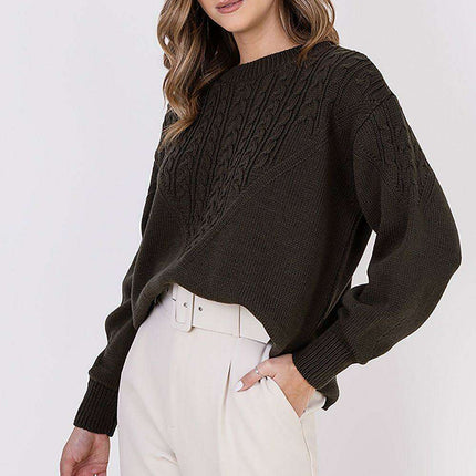 Plaid Elegance: Sporty Knit Sweater