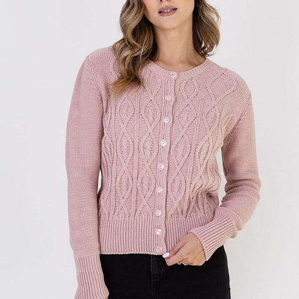 Chic Knit Round Neck Cardigan