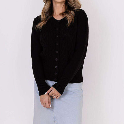 Chic Knit Round Neck Cardigan