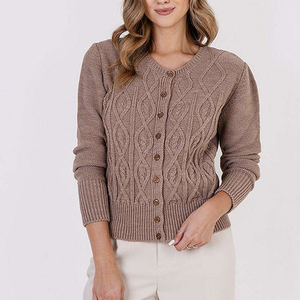 Chic Knit Round Neck Cardigan