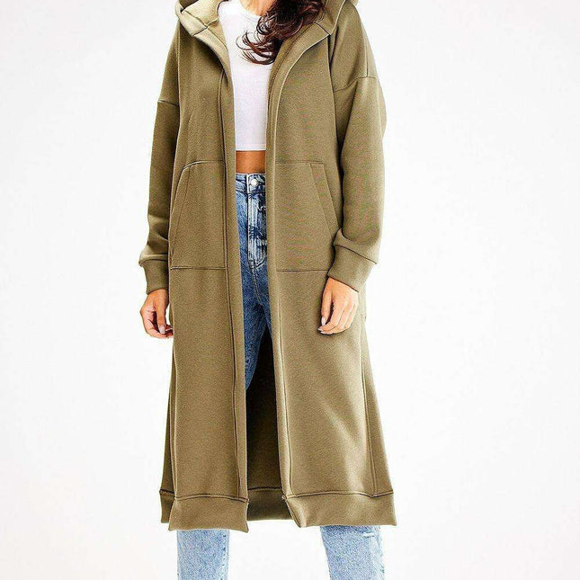 Stylish Hooded Sweatshirt with Chic Side Slits