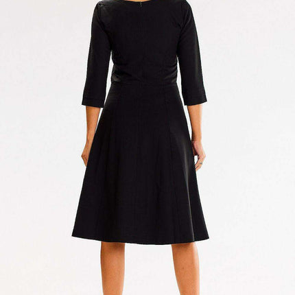 Chic Blush and Black Day Dress for Effortless Style and Comfort