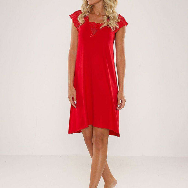 Lafense Elegant Lace-Trimmed Women's Nightshirt