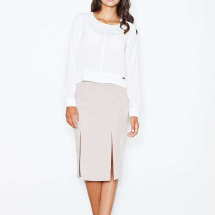 Chic High-Waisted Skirt with Eye-Catching Front Slits