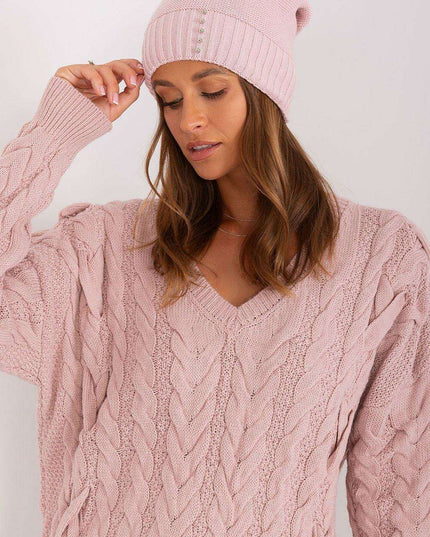 Chic Parisian Pearl Knit Beanie Elegant Winter Hat